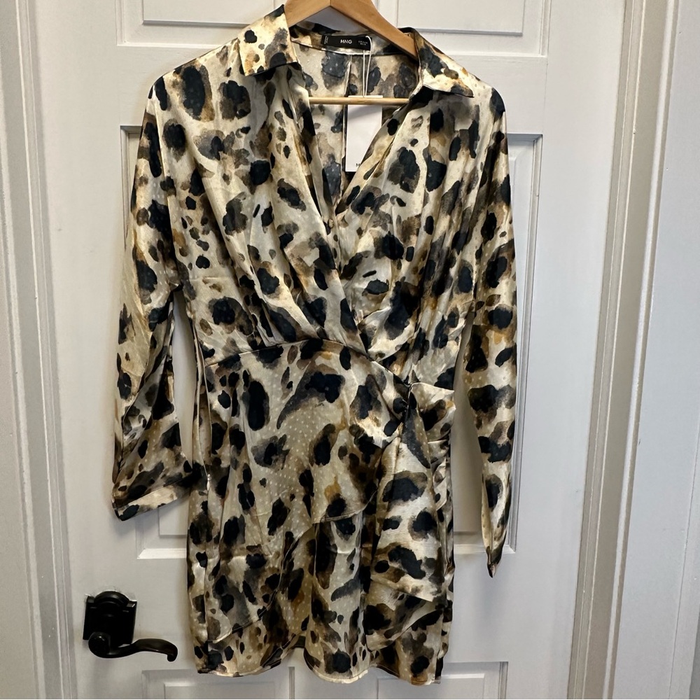 Mango Leopard Print Mini Dress‎